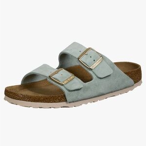 Light Blue Suede Birkenstock Arizona Sandals EUC Size 37